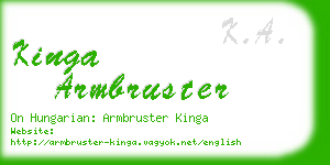 kinga armbruster business card